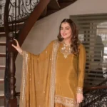 HC-0126 Aneela's Chiffon Embroidered Unstitched 3 Piece Suit for Women