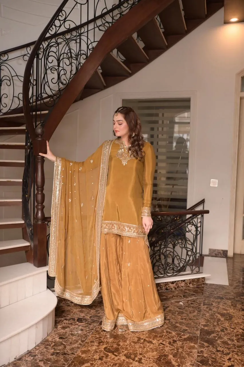 HC-0126 Aneela's Chiffon Embroidered Unstitched 3PC Suit