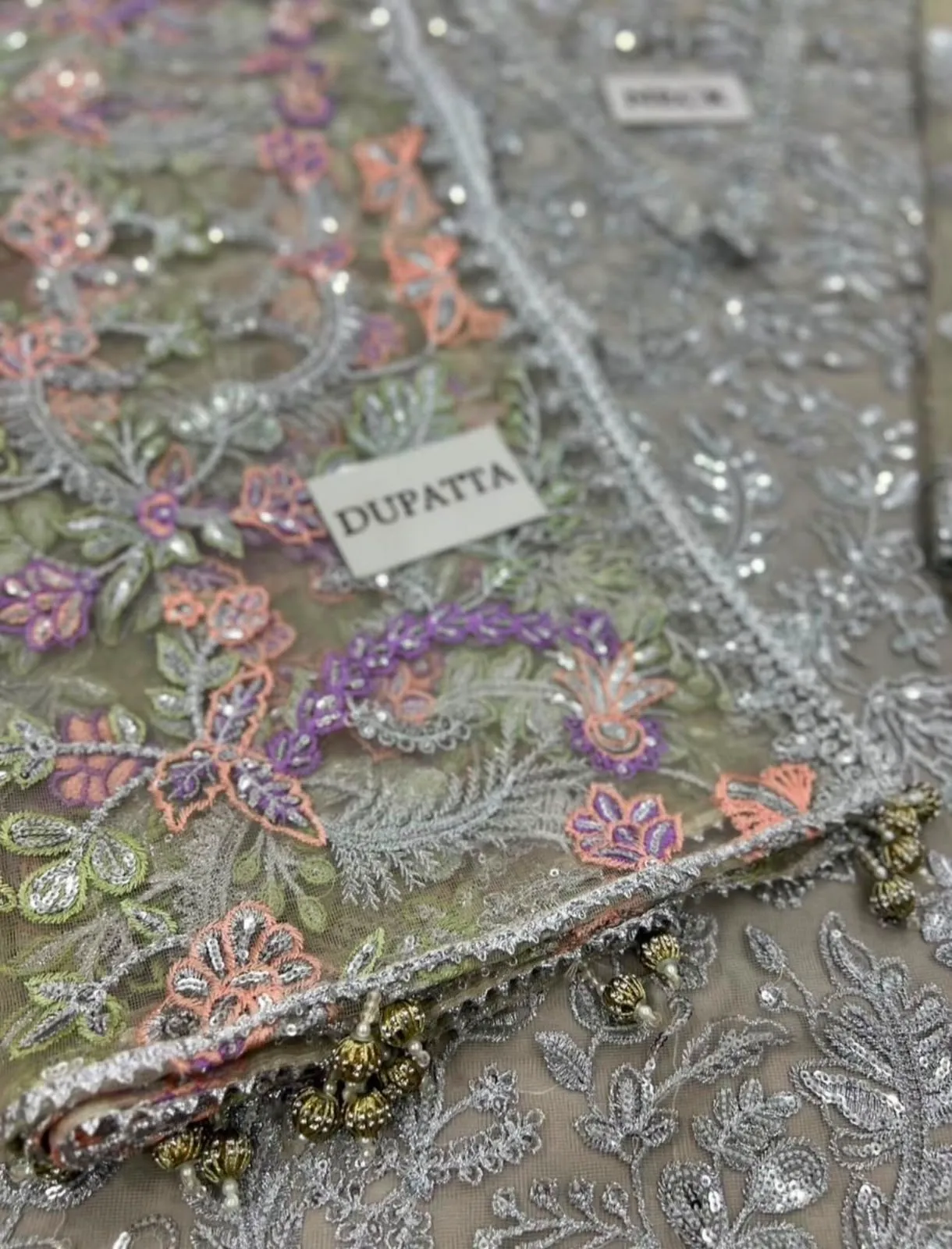 HC-0073 Zarif Net Luxury Embroidered Unstitched 3PC Suit