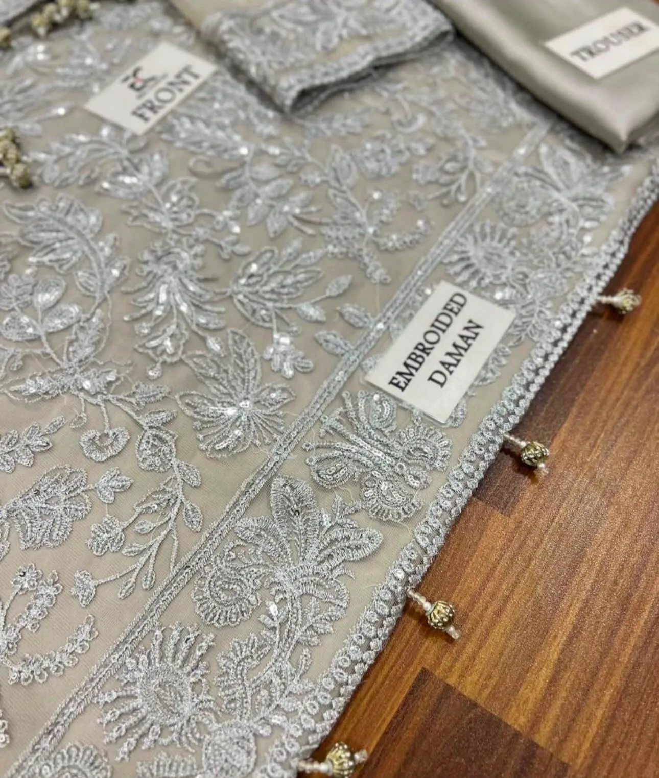 HC-0073 Zarif Net Luxury Embroidered Unstitched 3PC Suit