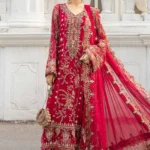 HC-0096 Maria B Chiffon Embroidered Unstitched 3 Piece Maxi Suit for Women