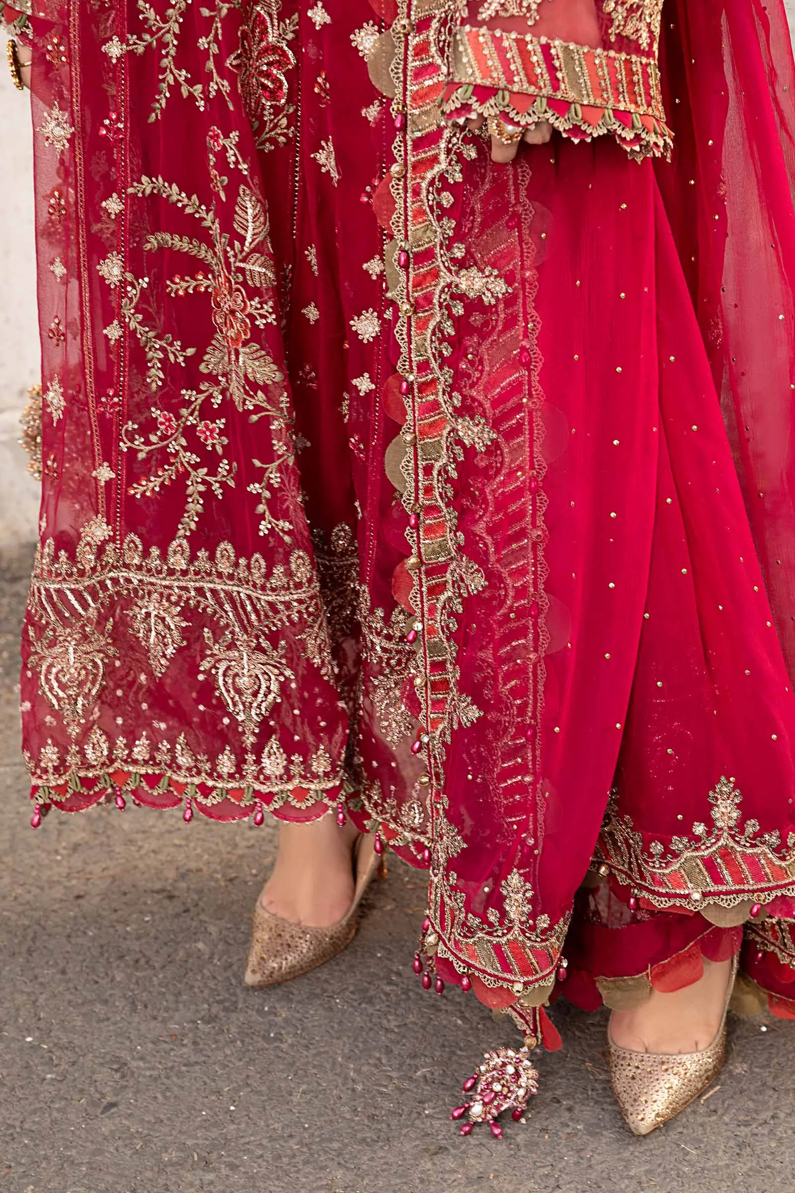 HC-0096 Maria B Chiffon Embroidered Unstitched 3PC Maxi Suit