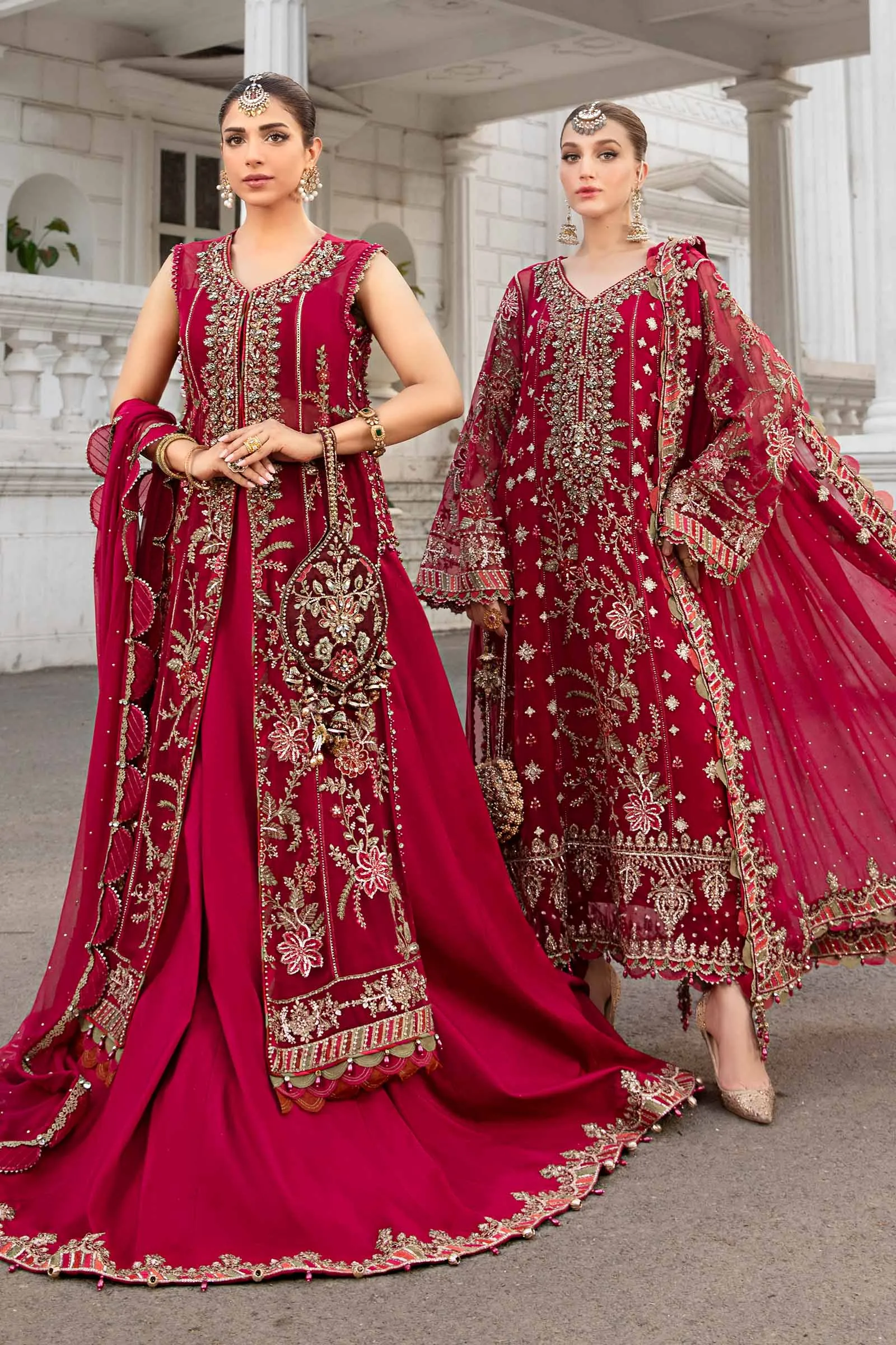 HC-0096 Maria B Chiffon Embroidered Unstitched 3PC Maxi Suit
