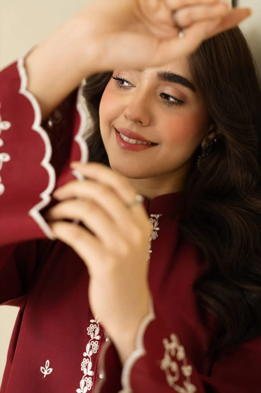 Nimra Shah HC-306 premium unstitched lawn 2 piece embroidered suit with embroidered trouser for women