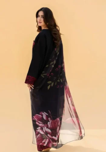 HC-323 Sapphire Black Beauty embroidered lawn 3 piece unstitched suit for women