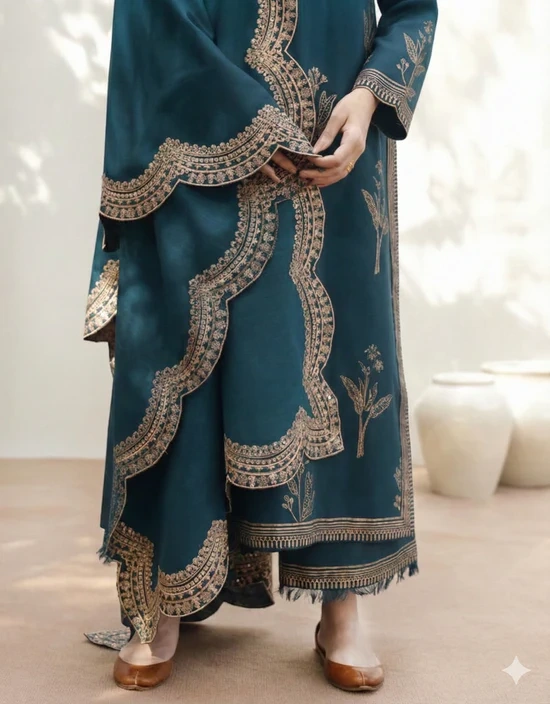 HC-1807 Mahrani Luxury Embroidered with Ready to Wear Dubata Lawn 3Pc