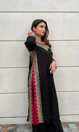 HC-1821 Hussain Rehar luxury embroidered lawn 3 piece suit for women with premium designer festive style