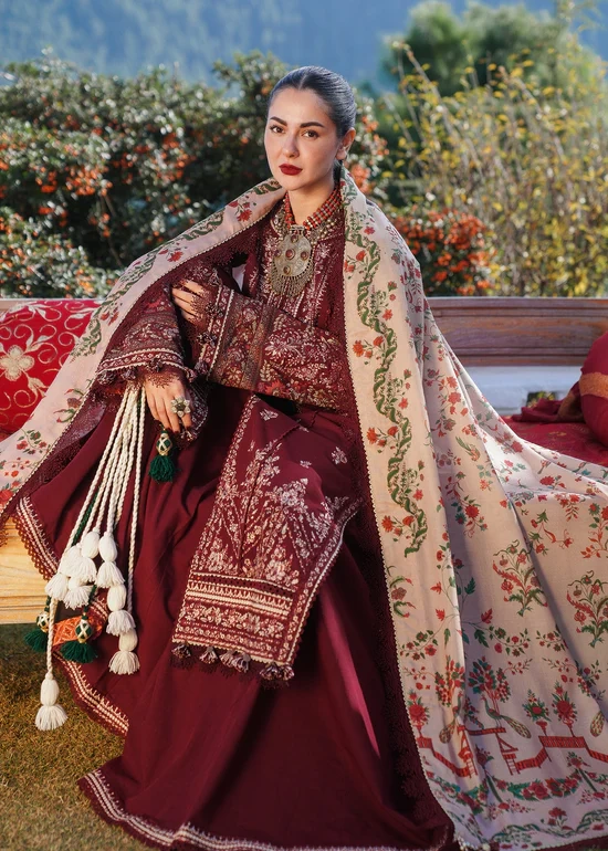 HC-262 premium quality unstitched lawn 3 piece suit for women with printed shirt dupatta and trouser