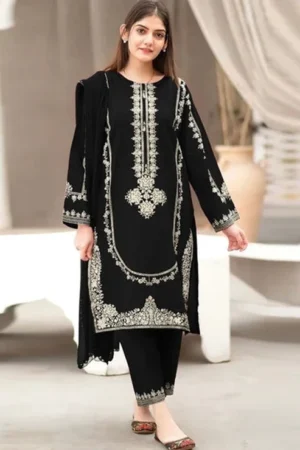 HC-304 black Umza luxury embroidered lawn 2PC dress for women with elegant embroidery and soft summer fabric
