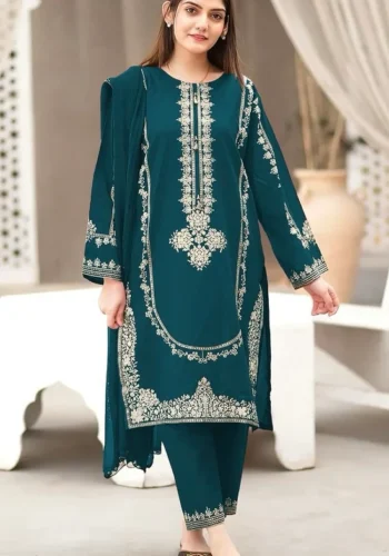 HC-304 Zinc premium unstitched lawn 3PC dress for women with elegant embroidery and breathable summer fabric