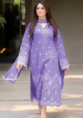 HC-307 premium quality unstitched lawn 3PC dress for women with elegant summer design and soft fabric