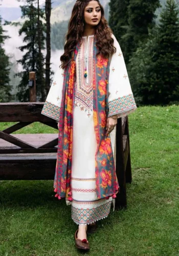 HC-310 Sapphire by Sajjal luxury embroidered lawn 3PC dress for women with elegant summer design and premium fabric