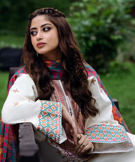 HC-310 Sapphire by Sajjal Luxury Embroidered Lawn 3PC