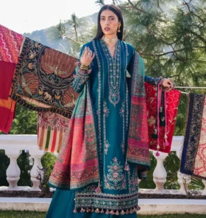 HC-121 hussain Rehar luxury Embroidered Lawn 3PC