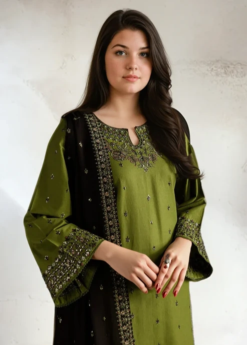 HC-4108 Mushq Luxury Embroidered Lawn 3PC