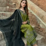 HC-4108 Mushq luxury embroidered lawn 3 piece suit for women with elegant premium festive design