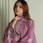 HC-4122 Cross Stitch luxury embroidered lawn 3 piece suit for women with elegant designer festive style