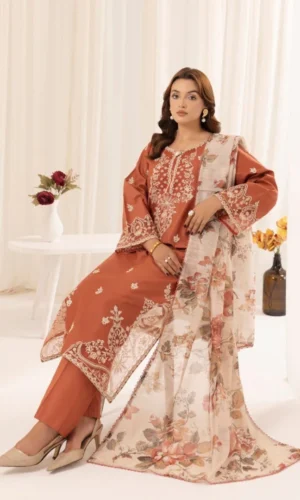 HC-329 Mohagni Luxury Embroidered lawn 3PC