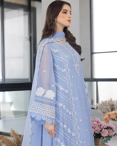 HC-5177 Azure Luxury Embroidered Lawn 3PC
