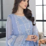 HC-5177 Azure luxury embroidered lawn 3 piece suit for women with elegant premium festive design