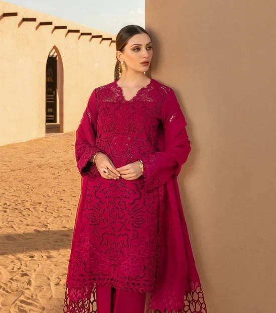 HC-522 RangRasiya chikankari special lawn 3PC dress for women with elegant embroidery and premium summer fabric