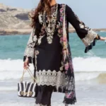 HC-526 Elaaf premium luxury embroidered winter 3PC dress for women with elegant design and warm fabric