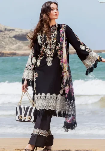 HC-526 Elaaf premium luxury embroidered winter 3PC dress for women with elegant design and warm fabric