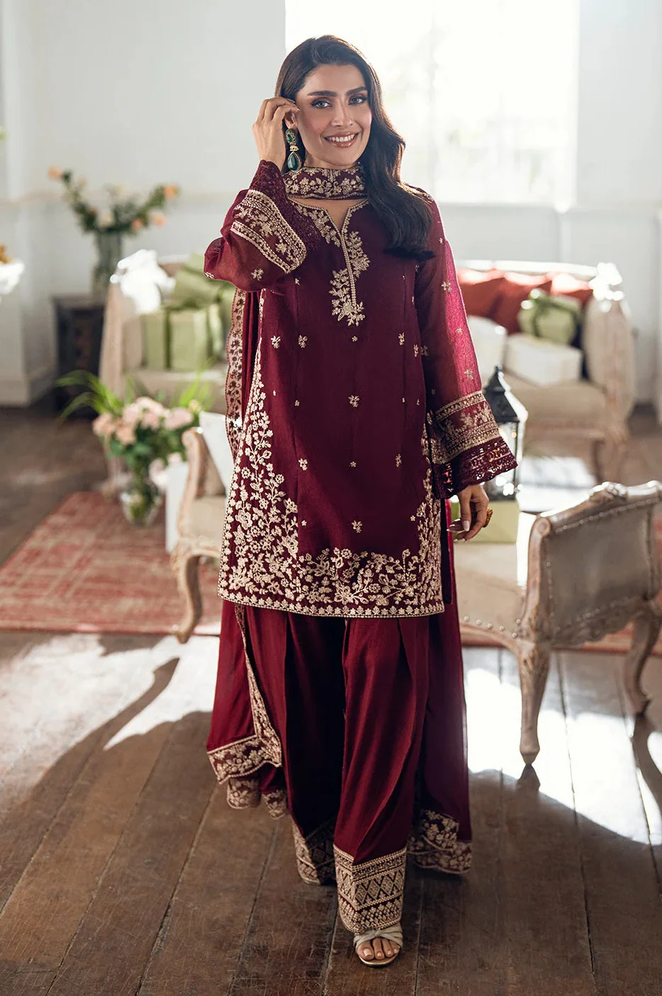 HC-716 Azure by Ayza Khan Luxury Embroidered Lawn 2PC
