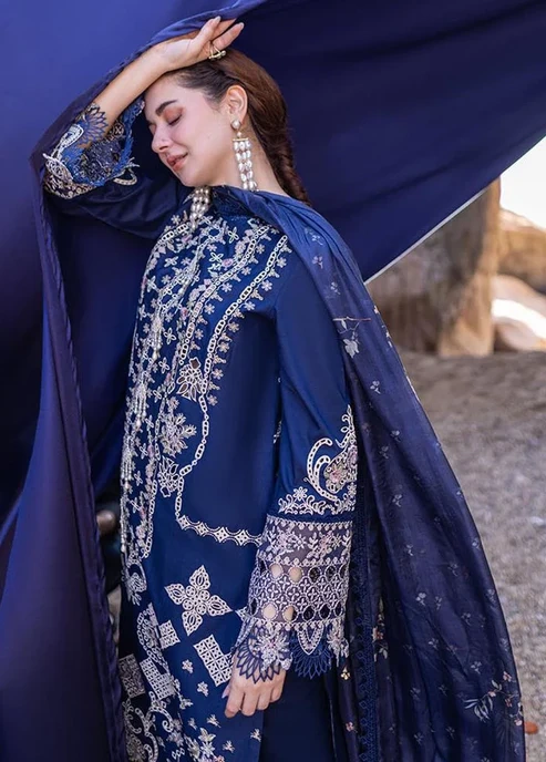 HC-6108 Qalamkar Luxury Embroidered Lawn 3PC