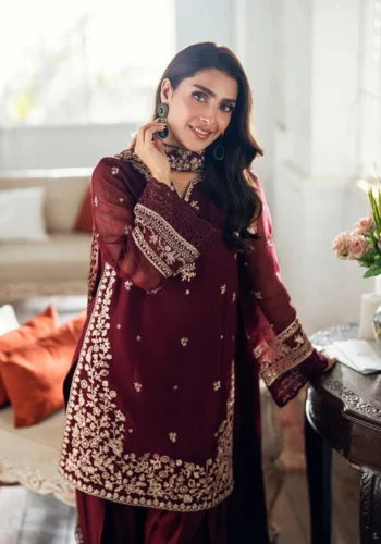 HC-716 Azure by Ayza Khan luxury embroidered lawn 2 piece unstitched suit for women