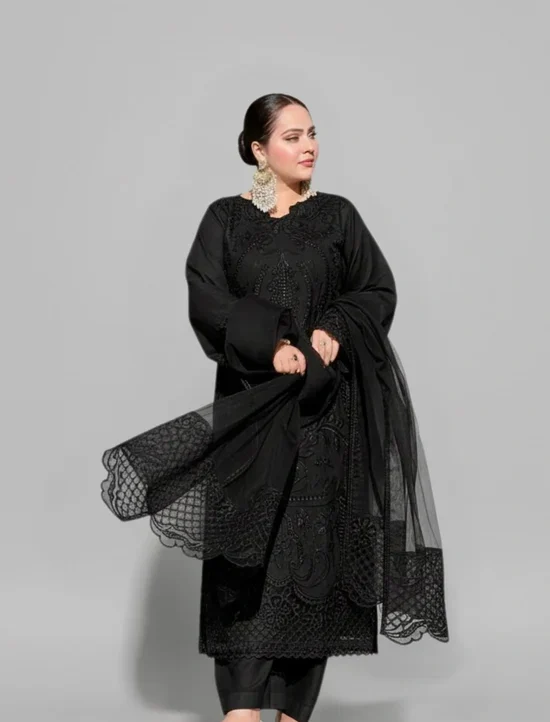 HC-7161 Maria B luxury embroidered lawn 3 piece suit for women with elegant premium festive design