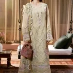HC-801 Jade by Hania luxury chickenkari special 3PC embroidered unstitched suit for women premium summer collection