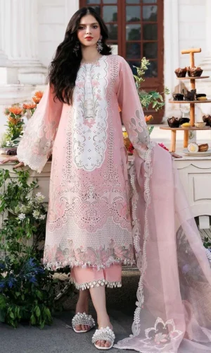 HC-805 Bin-Ilyas luxury chickenkari special lawn 3PC embroidered unstitched suit for women summer collection Pakistan