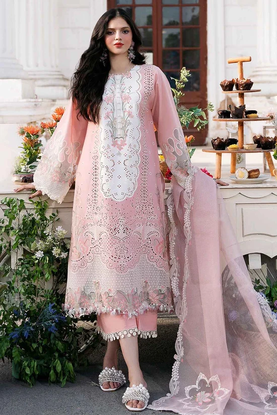 HC-805 Bin-Ilyas luxury chickenkari special lawn 3PC embroidered unstitched suit for women summer collection Pakistan