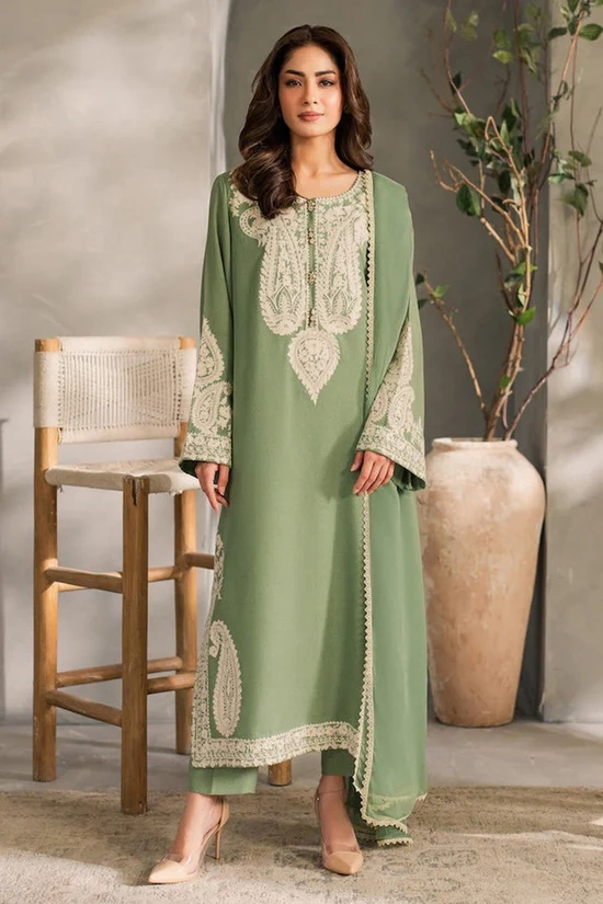 HC-823 Urge luxury embroidered lawn 3PC unstitched suit for women premium summer collection Pakistan
