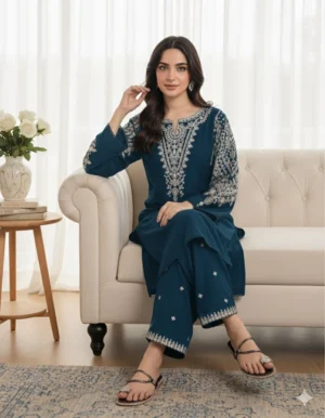 HC-321 Batik party wear embroidered lawn 2 piece unstitched suit for women