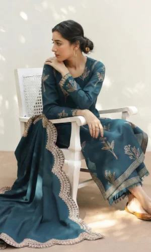 HC-1807 Mahrani luxury lawn 3 piece suit with ready to wear dupatta for women elegant premium festive design