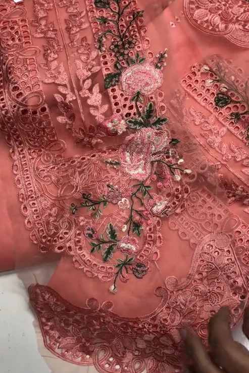 HC-299 Maria B luxury party wear chickenkari lawn 2 piece suit for women with elegant embroidered design