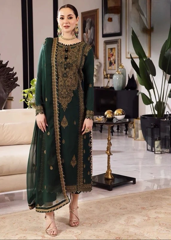 HC-716 Asim Jofa embroidered lawn 2 piece suit for women elegant designer casual wear outfit