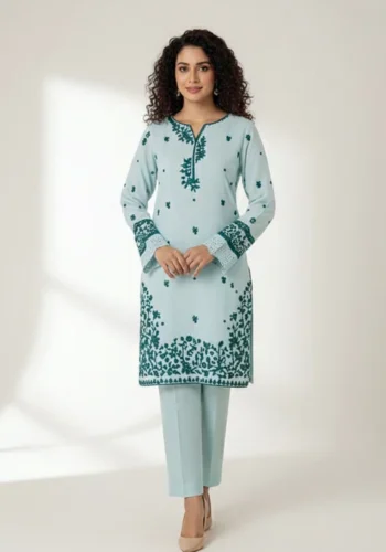 HC-308 Azure luxury embroidered lawn 2 piece suit for women with elegant premium festive design