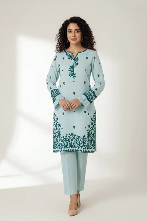 HC-308 Azure luxury embroidered lawn 2 piece suit for women with elegant premium festive design