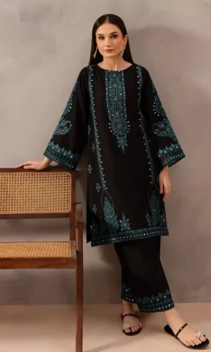 HC-335 Batik luxury embroidered lawn 2 piece suit for women elegant designer casual wear outfit