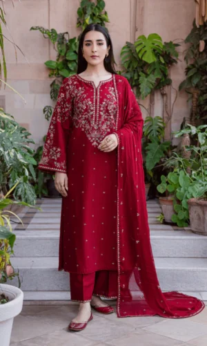 HC-3400 Batik elegant 3 piece luxury outfit for women premium embroidered festive wear