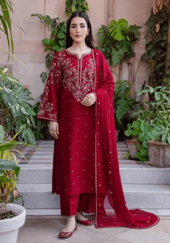 HC-3400 Batik elegant 3 piece luxury outfit for women premium embroidered festive wear