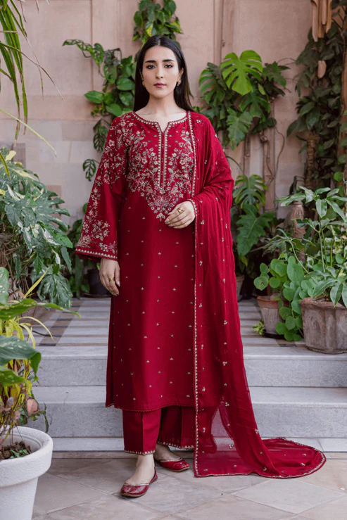 HC-3400 Batik elegant 3 piece luxury outfit for women premium embroidered festive wear