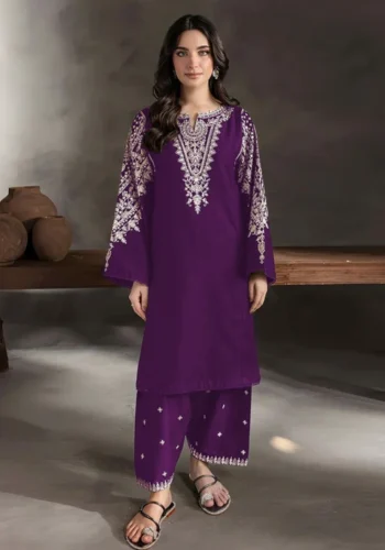 HC-321 Batik partywear embroidered lawn 2 piece suit for women with elegant festive design
