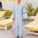 HC-6508 Parishay chickenkari Eid special lawn 3 piece suit for women with elegant embroidered festive design