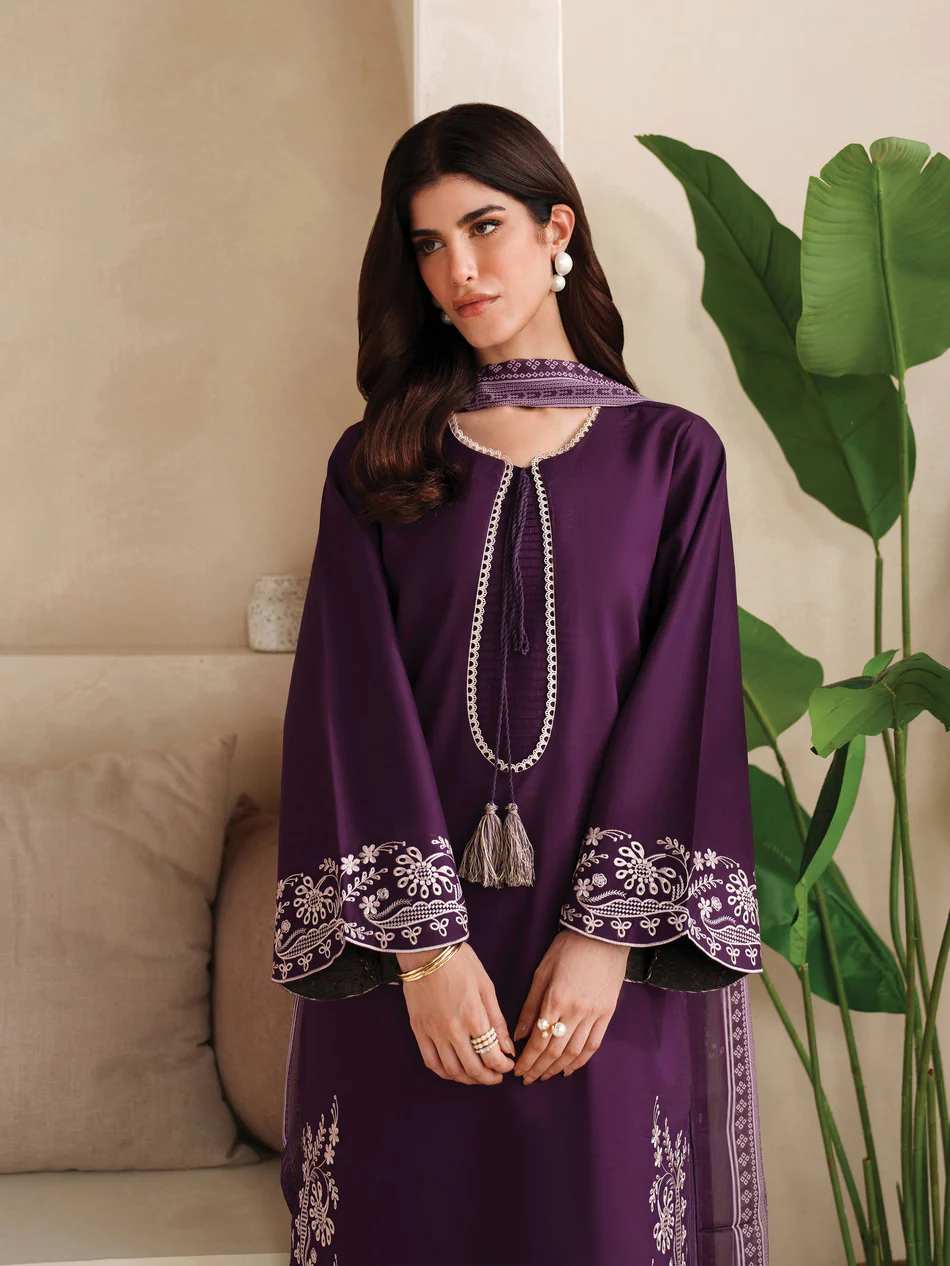 HC-9000 Batik Premium Luxury 3PC Suit in Elegant Royal Purple