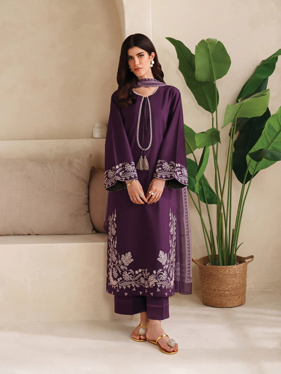 HC-9000 Batik Premium Luxury 3PC Suit in Elegant Royal Purple