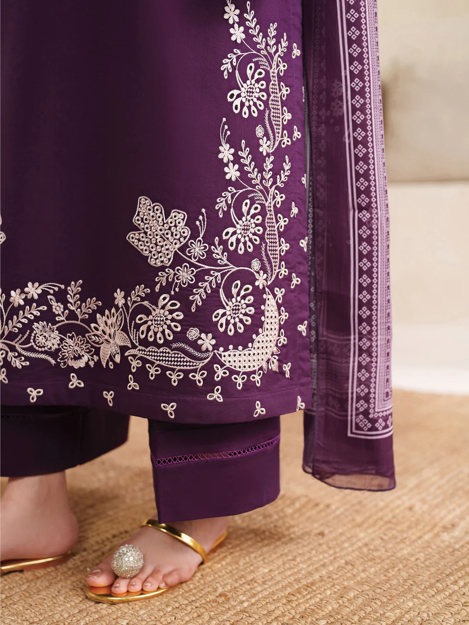 HC-9000 Batik Premium Luxury 3PC Suit in Elegant Royal Purple